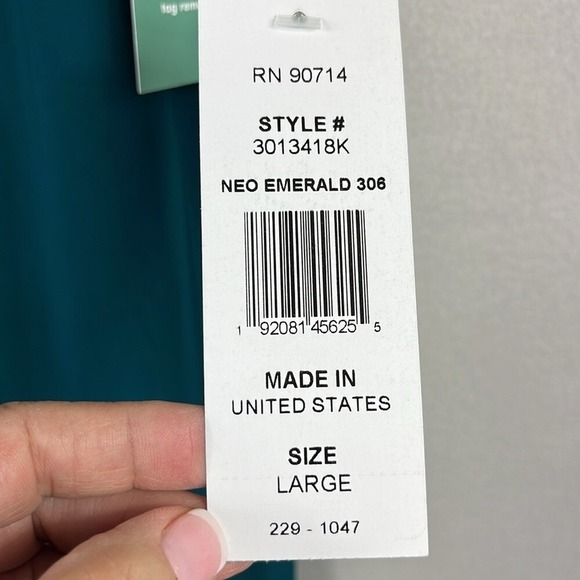 MSK Womens Long Sleeve Dress with Embellished Sleeves Size Large Emerald Grn NWT - Picture 4 of 10